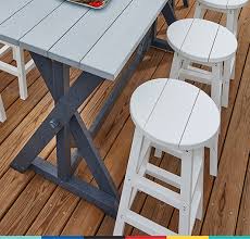 Poly lumber recycled outdoor furniture. Plastic Outdoor Chair And Table