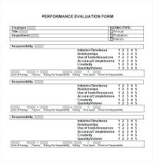 Employee Performance Evaluation Form Template Quarterly Review