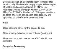 design a section of a concrete beam