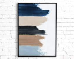 Abstract Painting Navy Blue Wall Art