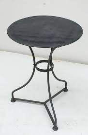 french zinc topped round café table at