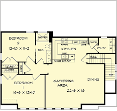 2 Bed Garage Apartment Plan With Large