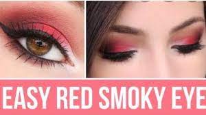 red and black eye makeup tutorial