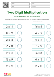 Two Digit Multiplication Worksheets For