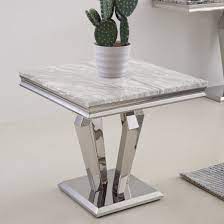 Chrome And Marble Side Table 59