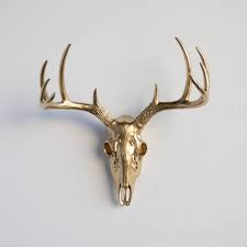 faux white mini deer skull with natural