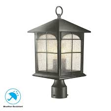 Aged Iron 3 Light Outdoor Post Lamp