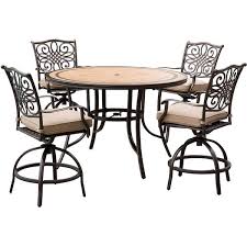 Round Tile Top Table And Swivel Chairs