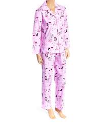 flora pink poodle flannel pajama set