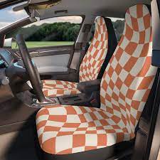 Orange Checkers Car Seat Covers Danish