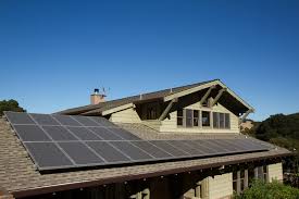 House With Solar Panel Roofing