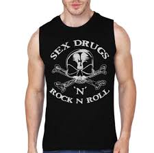 Rock N Roll Black Sleeveless T Shirt