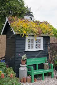 Garden Shed With Planted Roof Stock