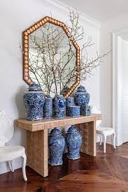 Rope Basketweave Console Table With