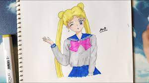 Vẽ Thuỷ Thủ Mặt Trăng - Draw Sailor Moon - An Pi TV Coloring - YouTube