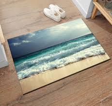 ocean beach scenery kitchen mat non