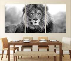 Extra Large Lion Wall Art Black And