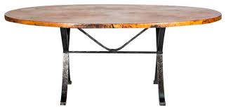 animas copper top dining table oval