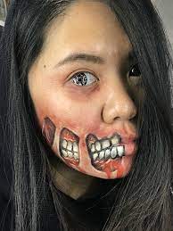 zombie face paint halloween makeup