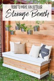 outdoor storage bench diy backyard