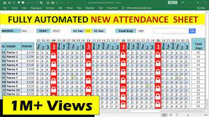 fully automated attendance sheet in