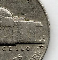 1958 d jefferson nickel filled d