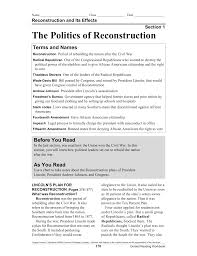 The Politics Of Reconstruction