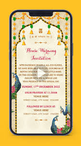 housewarming invitation griha pravesh