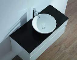 Modern 39 floating black bathroom vanity stone top wall mounted bathroom cabinet with integral ceramic sink. Black Quartz Vanity Top Bathroom Vanity Tops