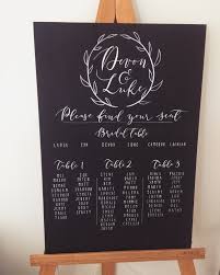 Chalkboard Or Stained Timber Seating Chart Kb Lettering