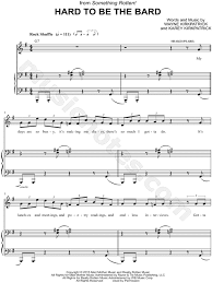 These backing tracks can be used for rehearsal, audition or karaoke tracks. Hard To Be The Bard From Something Rotten Sheet Music In G Major Transposable Download Print Sku Mn0157227