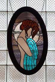 Stained Glass Girl With Towel