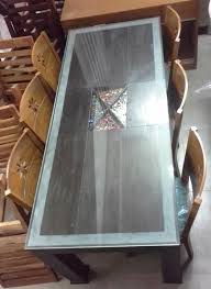 glass top dining table at rs 14500 set
