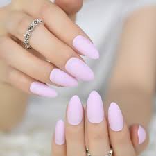 Us 1 66 20 Off Pink Candy Matte Nail Tips Almond Design Kit Sharp Medium Stiletto Fake Acrylic Nails Easy Diy Manicure Accessories 360p In False