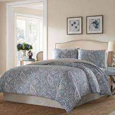 blue paisley cotton queen comforter set