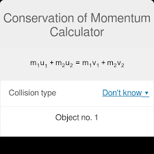 conservation of momentum calculator