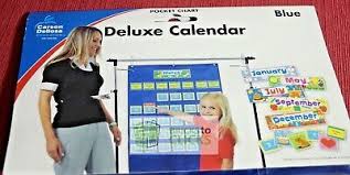 Carson Dellosa Deluxe Calendar Pocket Chart Blue All Grades