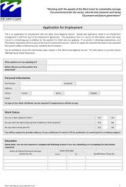 Job Application Form Template Simple Word Registration Free