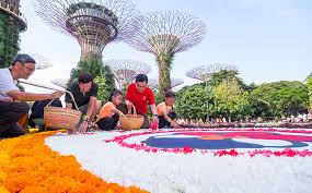 singapore s largest flower carpet goes