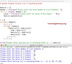 # sort the list of strings l = 'red', 'green', 'blue', 'orange' l.sort. Python Program To Sort List In Ascending Order