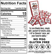 mary mix nutrition facts