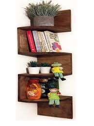 Natural Wood Corner Shelf Decorative