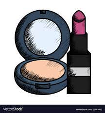 blush powder make up drawing vector image