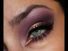 gold and deep purple makeup you