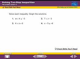 Ppt Solving Two Step Inequalities