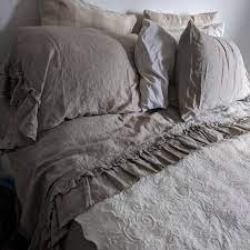 Linen Sheets Set With Ruffles 4 Pieces