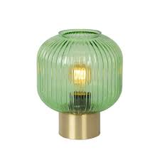 lucide maloto glass table lamp green