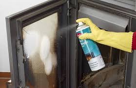 how to clean fireplace glass doors to