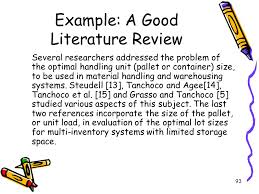 sample literature review title page
