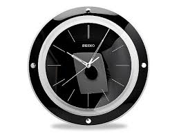 Seiko Qxa314j Black Acrylic Wall Clock